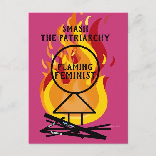 Carte Postale Flaming Feminist Smash the Patriarchy 15 (Devant)