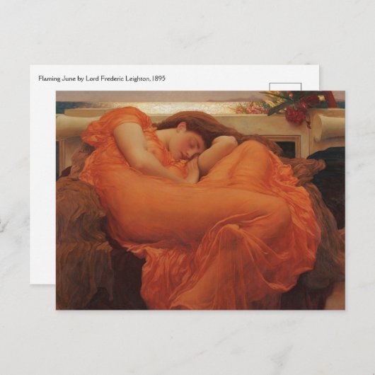 Carte Postale Flaming June par Lord Frederic Leighton (Devant / Derrière)