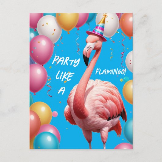 Carte Postale Flamingle & Feast – Drôle Surprise Anniversaire Fl (Devant)