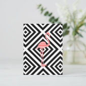 Carte Postale Flamingo - abstract geometric pattern - rose. (Debout devant)
