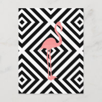 Flamingo - abstract geometric pattern - rose.