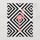Carte Postale Flamingo - abstract geometric pattern - rose. (Devant)