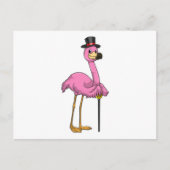 Carte Postale Flamingo as Pensioner with Walking stick (Devant)