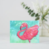 Carte postale flamingo colorée (Debout devant)