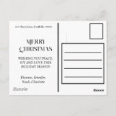 Carte Postale Flamingo de vacances festif | Couronne de Noël rou (Dos)