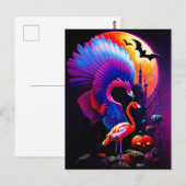 Carte Postale Flamingo Halloween Horreur Étrange (Devant / Derrière)