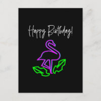 Flamingo Néon Tropical Anniversaire Lumineux