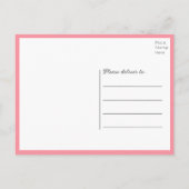 Carte Postale Flamingo Pink Tropical Beach Wedding Thank You (Dos)