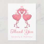 Carte Postale Flamingo Pink Tropical Beach Wedding Thank You (Devant)