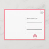 Carte Postale Flamingo Pink Tropical Beach Wedding Thank You (Dos)