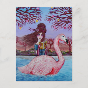 Carte Postale Flamingo Ride