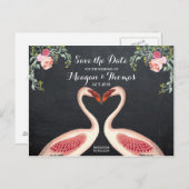 Carte postale 'Flamingo Save the Date' style table (Devant / Derrière)