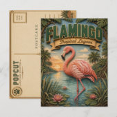 Carte Postale Flamingo Tropical Lagoon POPCUT (Devant / Derrière)