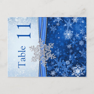 Carte Postale Flamme de neige en argent sur le bleu Numéro de la