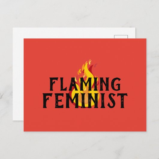 Carte Postale Flamme féministe RBG Flames 20 WM (Devant / Derrière)