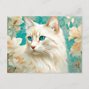 Carte Postale Flamme Lynx Point Siamese Portrait Art