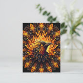 Carte Postale Flamme Phoenix Circulaire Graphique (Debout devant)