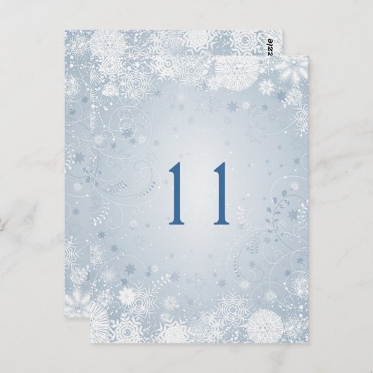 Carte Postale Flammes blanches sur bleu argenté Numéro de tablea (Devant / Derrière)