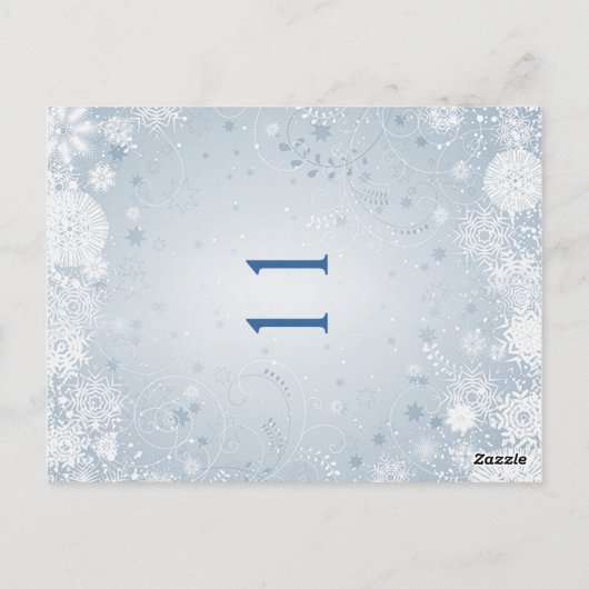 Carte Postale Flammes blanches sur bleu argenté Numéro de tablea (Dos)