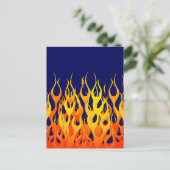 Carte Postale Flammes de course classique feu sur Décor bleu mar (Debout devant)