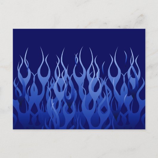 Carte Postale Flammes de course cool Blue Automotive (Devant)
