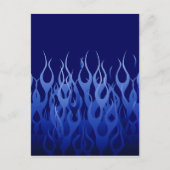 Carte Postale Flammes de course cool Blue Automotive (Devant)