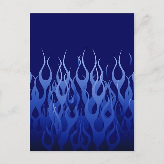 Carte Postale Flammes de course cool Blue Automotive (Devant)