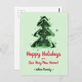 Carte Postale Flammes De Neige D'Arbre De Noël Nous Avons Déména (Devant / Derrière)