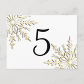 Carte Postale Flammes de neige d'hiver Gold sur la table blanche (Dos)