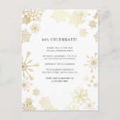 Carte Postale Flammes de neige en or moderne fête de Noël (Devant)