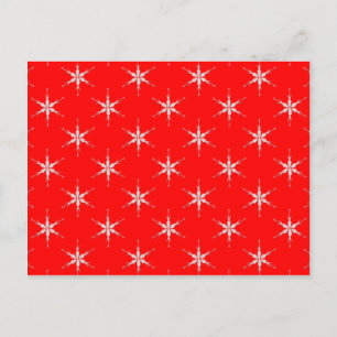 Carte Postale Flammes De Neige En Verre Sur Arrière - plan Rouge