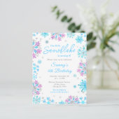 Carte Postale Flammes de neige pourpre et bleu fête d'anniversai (Debout devant)