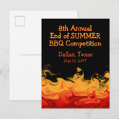 Carte Postale Flammes d'incendie modernes BBQ Cuire hors concurr (Devant / Derrière)