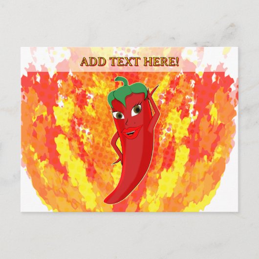 Carte Postale Flammes d'incendie rouge à poivron chaud (Devant)