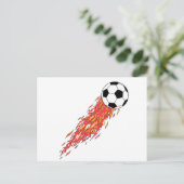 Carte Postale flammes feu balle de football (Debout devant)