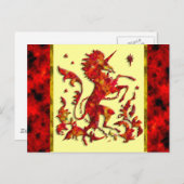 Carte Postale Flammes Unicorne (Devant / Derrière)