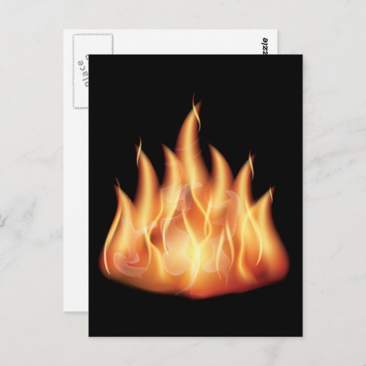 Carte Postale flammes vectorielles - FLAMMES À FEU CHAUD BRÛLANT (Devant / Derrière)
