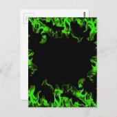 Carte Postale flammes vertes (Devant / Derrière)