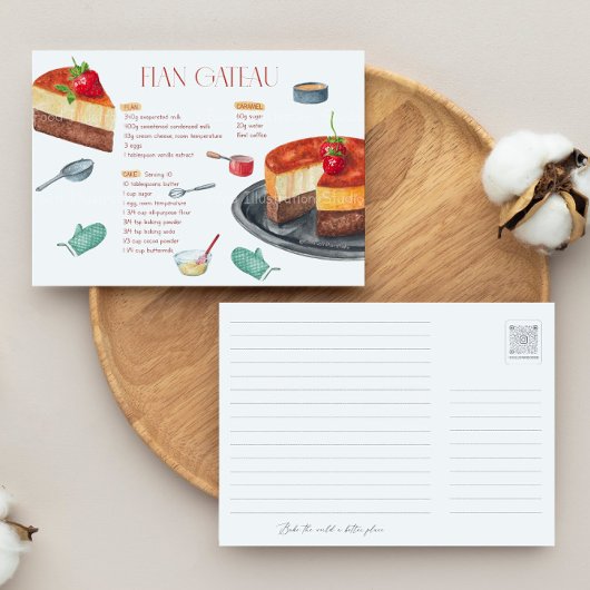 Carte postale Flan Gateau Recette