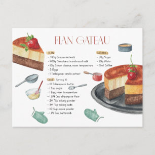 Carte postale Flan Gateau Recette