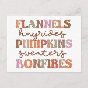 Carte Postale Flannings Bonfires Citrouille