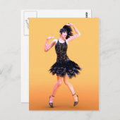 Carte Postale Flapper Dancing Vintage (Devant / Derrière)