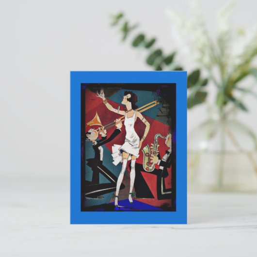 Carte Postale Flapper dans un groupe de jazz (Debout devant)