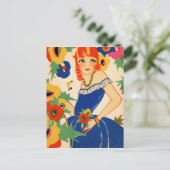 Carte Postale Flapper des années 1920 (Debout devant)