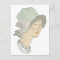 Flapper Fashion Sketch - Femme avec Casquette