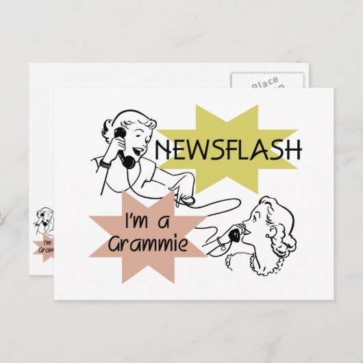 Carte Postale Flash d'information je suis T-shirts et cadeaux (Devant / Derrière)