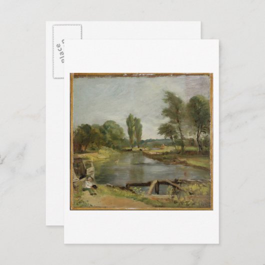Carte Postale Flatford Lock, 1810-11 (huile sur papier sur toile (Devant / Derrière)