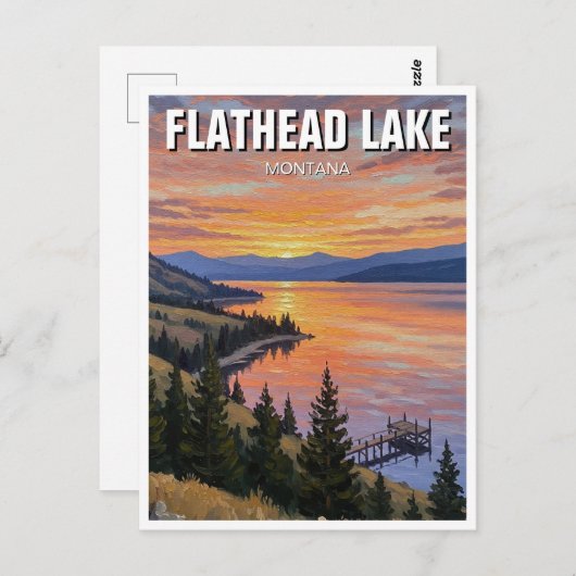 Carte Postale Flathead Lake Montana Travel (Devant / Derrière)