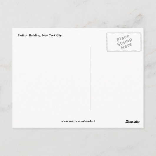 Carte Postale flatiron (Dos)