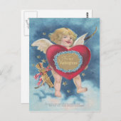 Carte Postale Flèche Cardiaque Flèche Étoiles Nuages Cieux (Devant / Derrière)